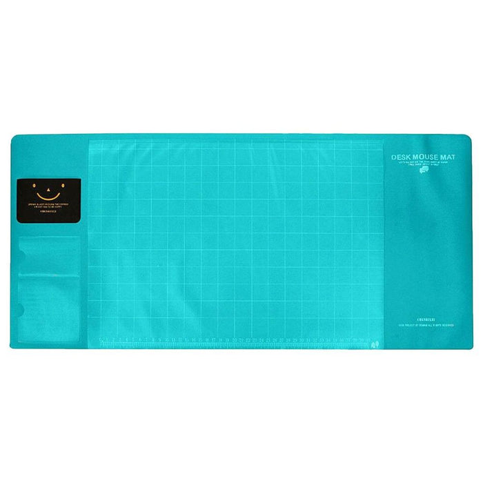 AQ Multifunctional Desk Mouse Mat - Blue. Eco-Friendly PVC+DS Materials. Calendar, Phone Holder, Quality Design.