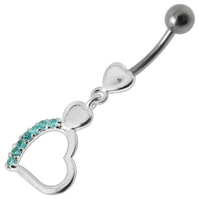 Fancy Single Heart Dangling Belly Ring