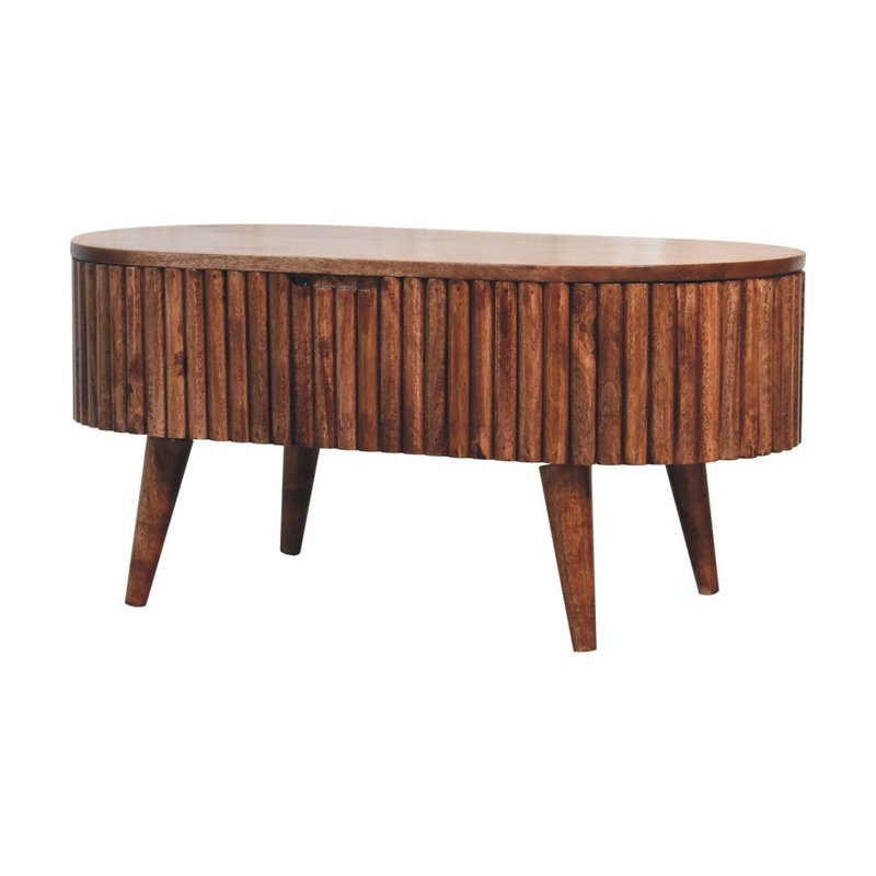 Artisan Furniture Solid Wood Honey Caramel Mokka Coffee Table, Storage Box, Brown