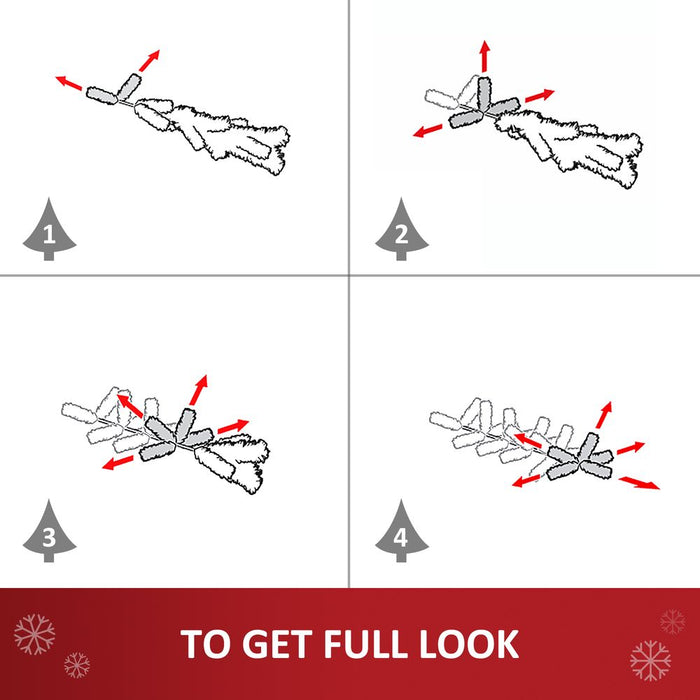 5FT Pre-Lit Artificial Christmas Tree Lights Star Topper Metal Base