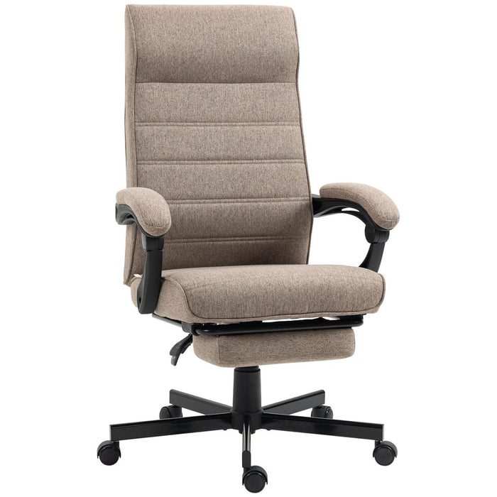 Vinsetto High-Back Home Office Chair with Adjustable Height and Footrest, Brown