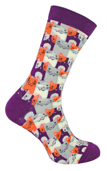 Mr Heron - Men’s Novelty Happy Cat Bamboo Socks