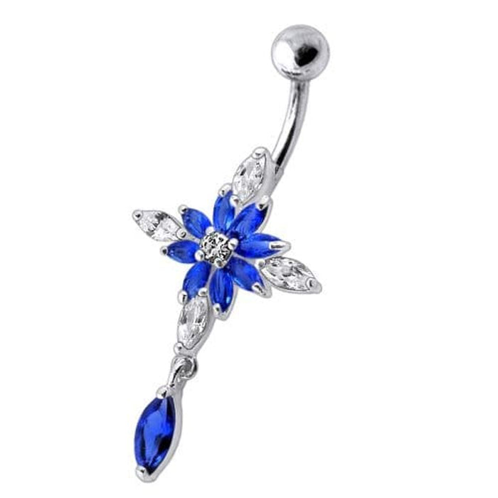 Fancy Dangling Jeweled Navel Ring