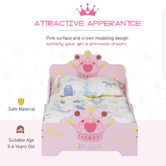 Premium Kids Wooden Princess Crown Bed with Safety Side Rails – Best Quality & Design