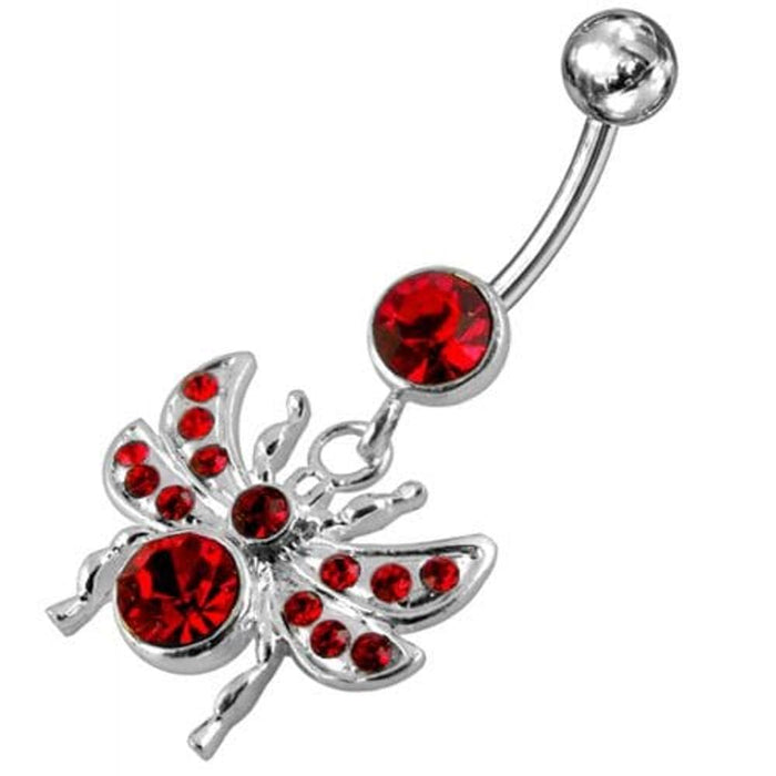 Jeweled flies Dangling Belly Ring