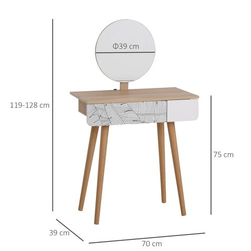 Wooden Nordic Dressing Table Brown/White