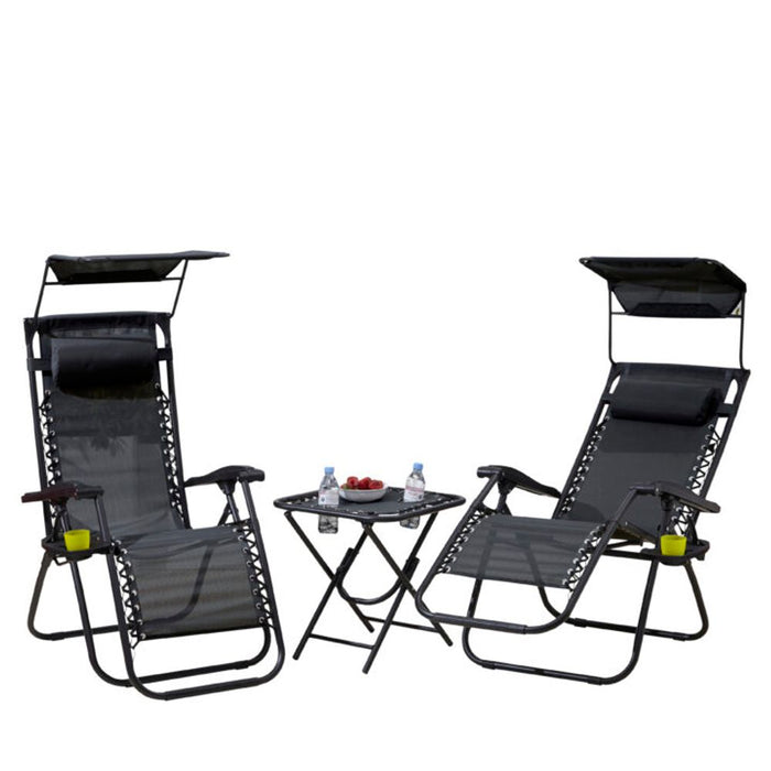 Premium Zero Gravity Garden Chairs & Table - Adjustable, Folding, Comfortable, Durable & Stylish Furniture Set