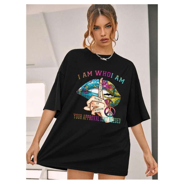 Ladies Whishper Words of Wisdom Oversized T Shirt Top