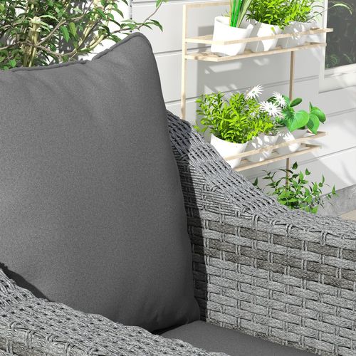 Outsunny One-piece Outdoor Back and Seat Cushion for Garden, Charcoal Grey