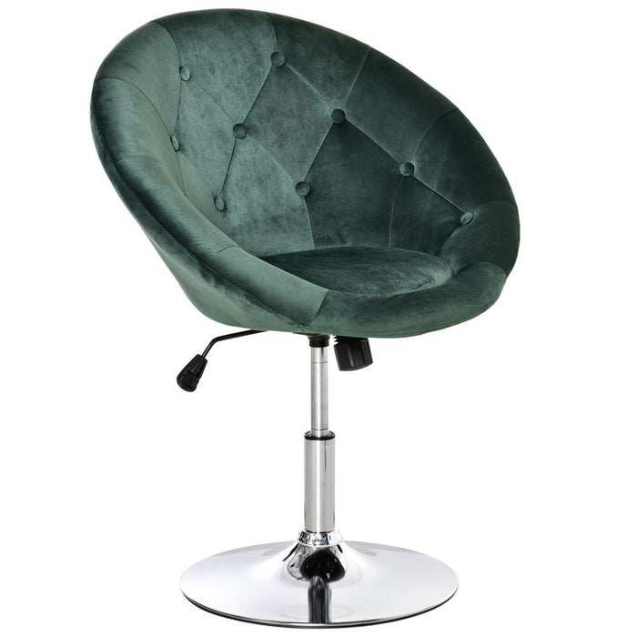 HOMCOM Swivel Tub Chair: Green, Adjustable, Armless, High-Quality Dining Stool