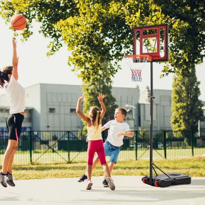 Adjustable Portable Basketball Stand - Height, Sturdy Rim, Hoop Base, Net