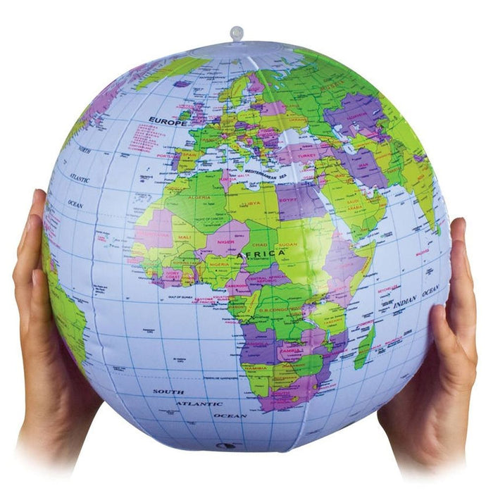 Tobar Inflatable Globe 07734 - Pocket-sized, detailed, and easy to inflate. Perfect for learning and play!