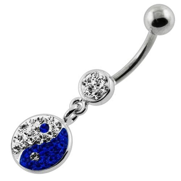 Multi Jeweled Ying Yang Navel Belly Piercing