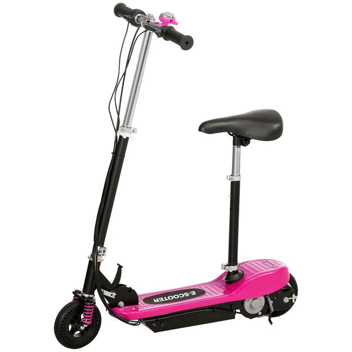 HOMCOM Folding Electric Scooter w/Warning Bell, Ages 4-14, Pink