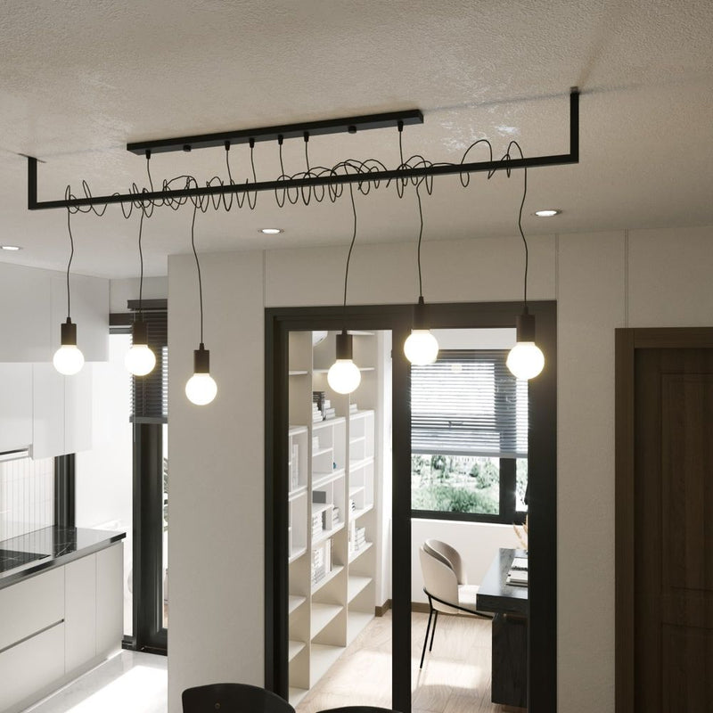 Stunning Salamanca Chandelier: Modern Design, E27, Fabric & Steel