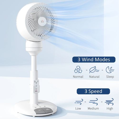 HOMCOM 9 Inch Height Adjustable Air Circulator Fan 70° Oscillating 9 Setting