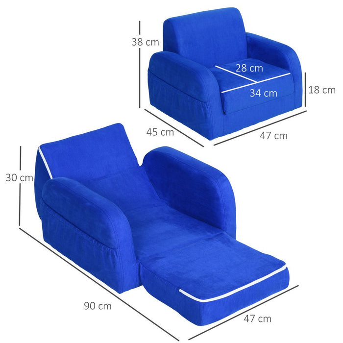 Premium Quality 2-in-1 Kids Sofa: Armchair, Bed, Couch - Toddler Sofa, Baby Bed - Fold Out, Flip Open - Durable & Stylish