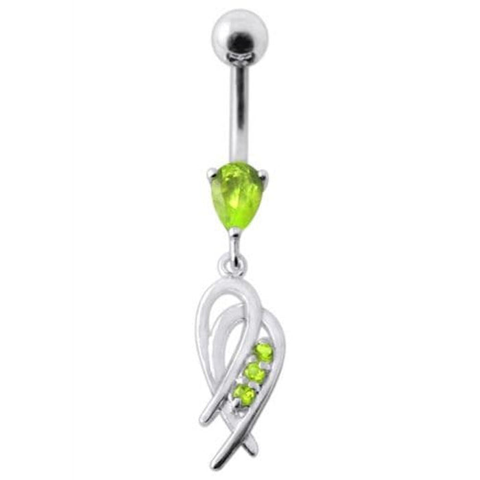 Fancy  Heart Design Dangling Navel Ring