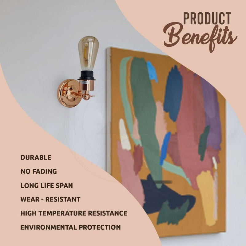 Vintage Industrial Rose Gold Retro Wall Light Sturdy Metal Lamp Shade Lights Classic Style E27