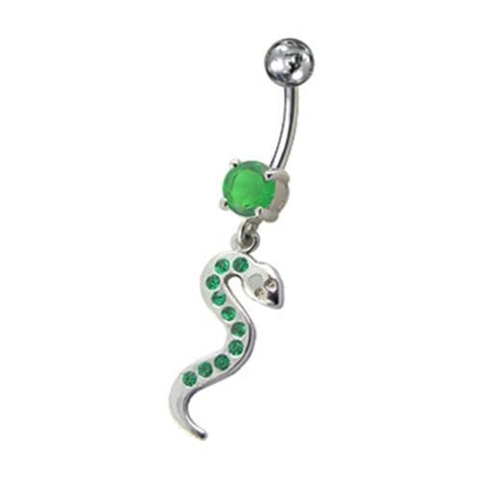 Fancy Jeweled Snake Dangling Belly Ring