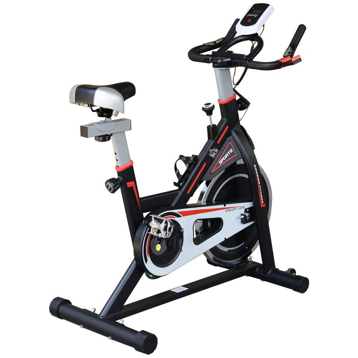 HOMCOM 8kg Flywheel Exercise Racing Bicycle - Adjustable Resistance LCD