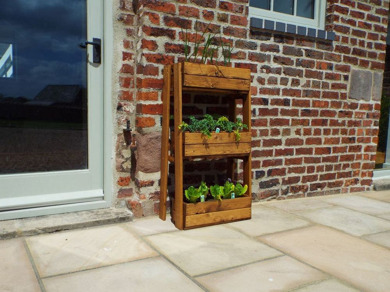 Premium Natural Wood Herb Planter - Handcrafted in Britain, 8L Capacity, Rustproof Bolts - 10 Year Rot Free Guarantee
