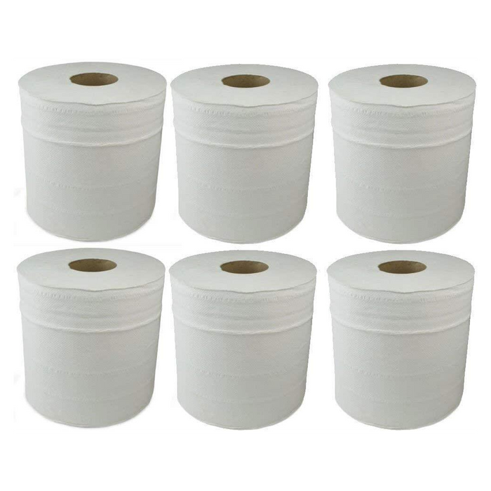 ASPECT Kitchen Rolls Centrefeed (18 Rolls, White) | 2 Ply Embossed Pattern Paper Towels | Strong and Absorbent Tissue Paper | UK Supplier | Wipe Away | Perfect for Commercial & Kitchen Use