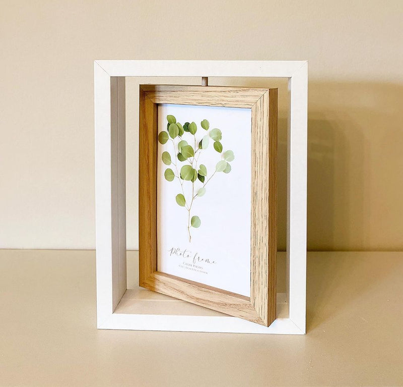 Exquisite Swivel Photo Frame. Dual-Sided Display for 4x6 Photos. Elegant Design. Perfect Home Decor.