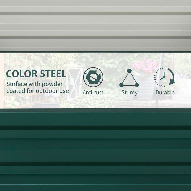 Outsunny 2-Pack Galvanized Raised Garden Bed - Easy Setup, Green - Superior Quality