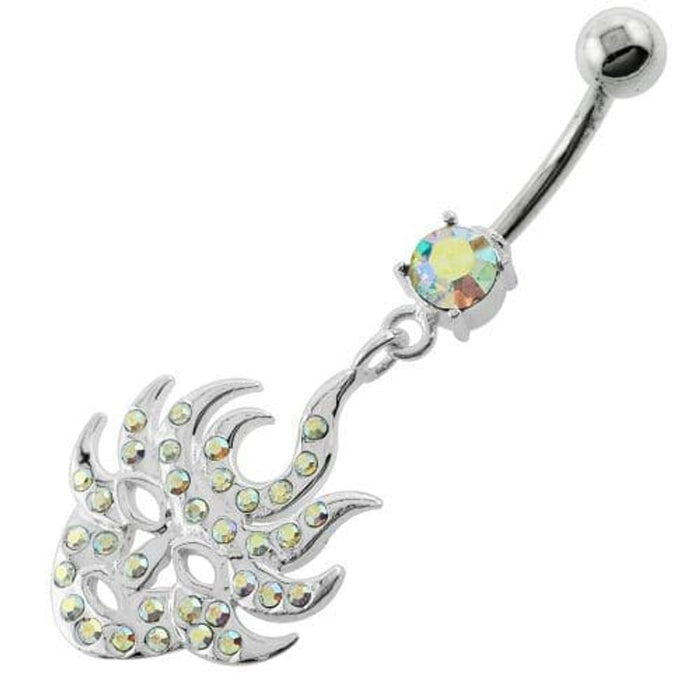 Multi Jeweled Burning Mask Belly Button Ring