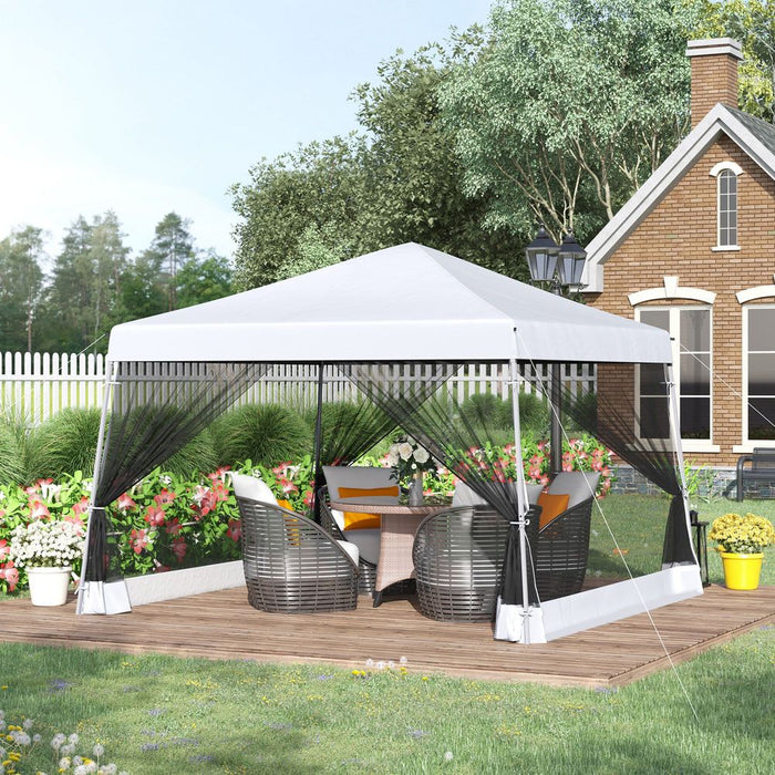 Outsunny 3.6m x 3.6m Pop Up Steel Frame Garden Gazebo - High-quality, easy setup, weather-resistant + bonus accessories!