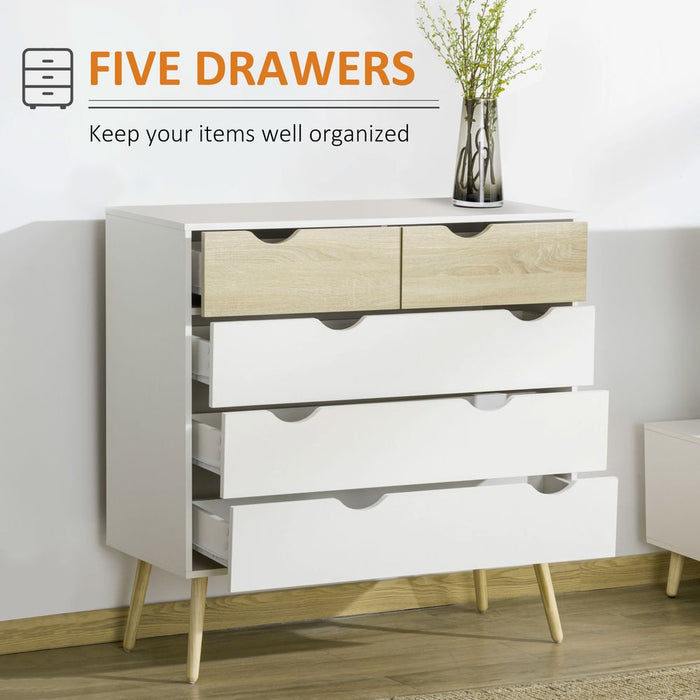 Premium 5 Drawer Chest - Spacious Storage Unit for Bedroom - High-Quality.