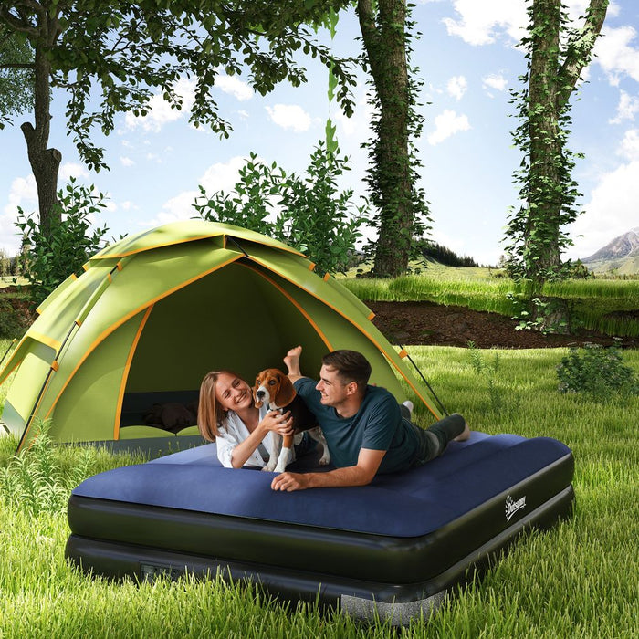 Premium Queen Inflatable Mattress | Electric Pump & Integrated Pillow | High-Quality Materials