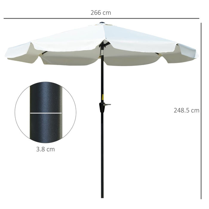 Premium 2.66m Cream White Patio Umbrella- High-Quality Outdoor Shade & Protection for Garden Events!