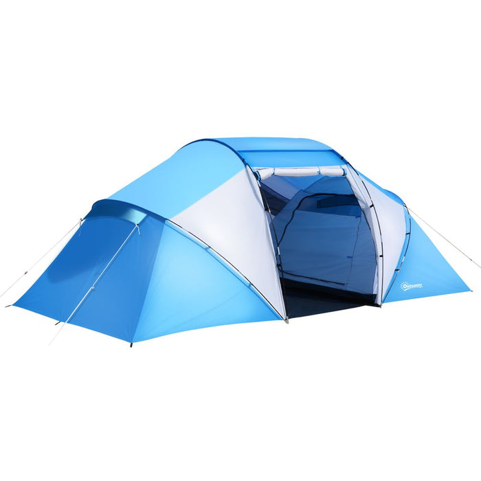 Spacious Camping Tent Dome - 4-6 Persons - for Family, Travel, Hiking, Fishing - Outsunny