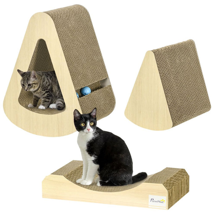 Premium PawHut Cat Scratching Board plus Catnip & Toy Ball - Quality & Fun guaranteed!