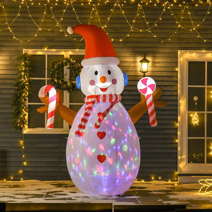 8ft Christmas Inflatable Snowman with Candy Rotating Lighted Indoor Outdoor