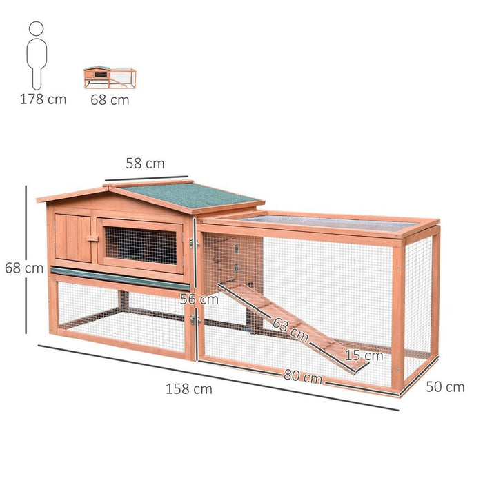 Premium Wooden Rabbit Hutch 2 Tier Large Coop Run - Durable, Spacious, Versatile