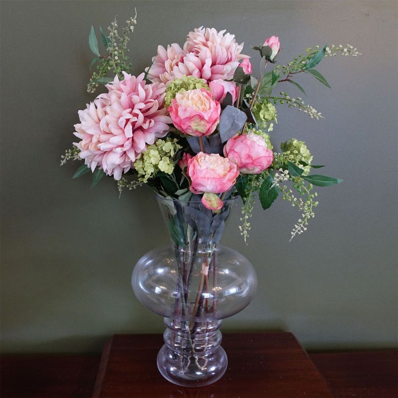 35cm Bubble Clear Glass Vase - Elegant and Versatile for Real or Artificial Flowers