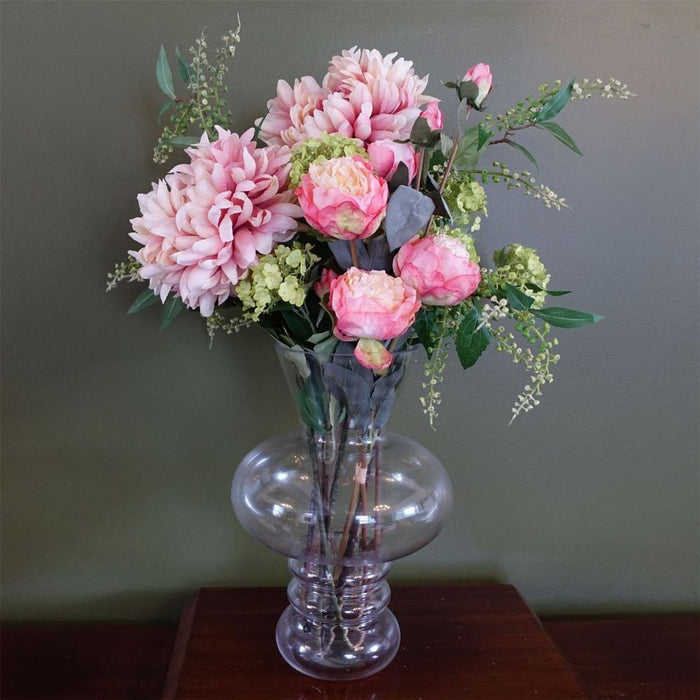 35cm Bubble Clear Glass Vase - Elegant and Versatile for Real or Artificial Flowers