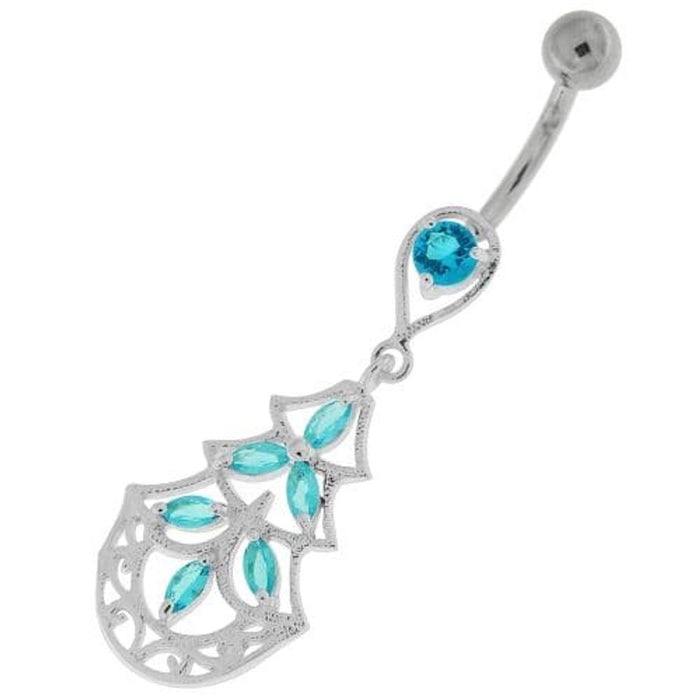 Three Steps Jeweled Chandelier Navel Belly Button Ring