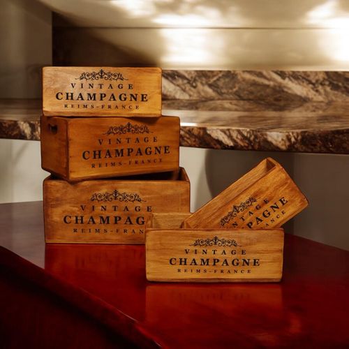 53/48/43CMSET 3 WOODEN CHAMPAGNE TOFFEE TRAYS