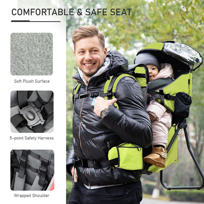 Baby Hiking Backpack Carrier Detachable Rain Cover for Toddlers HOMCOM