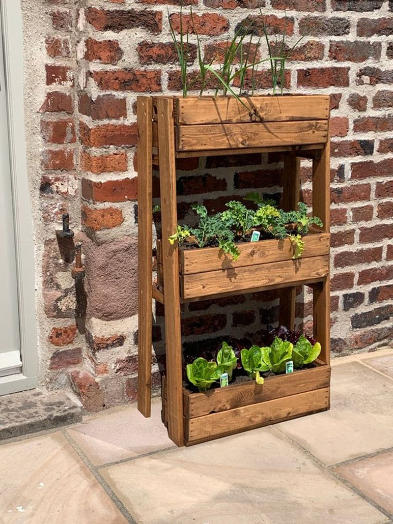 Premium Natural Wood Herb Planter - Handcrafted in Britain, 8L Capacity, Rustproof Bolts - 10 Year Rot Free Guarantee