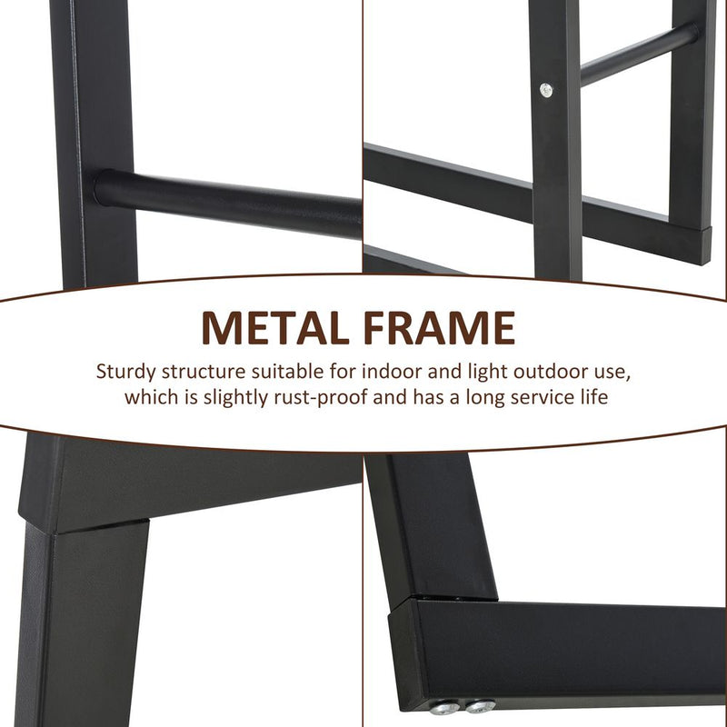 Metal Rust-Resistant Firewood Log Rack Black