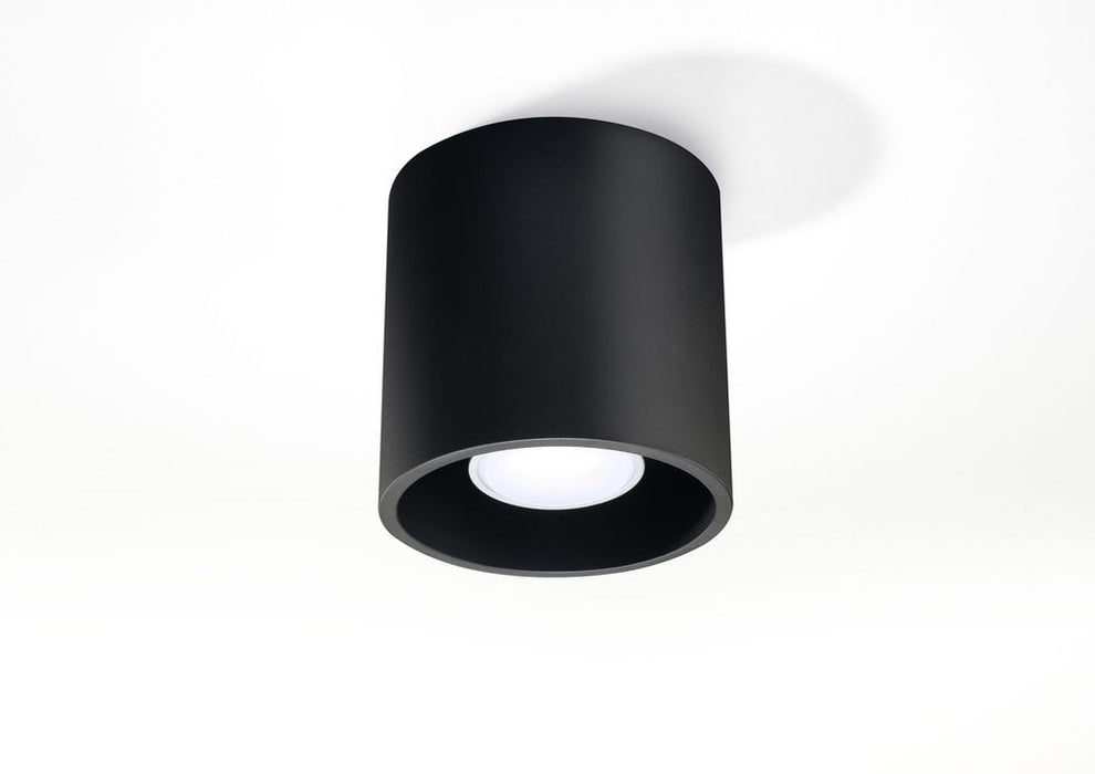 ORBIS 1 Black Round Ceiling Lamp - Modern Loft Design LED GU10 - Stylish & Minimalistic - Black, Gray, or White