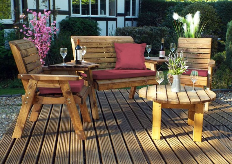 Classic English Design 4 Seater Set with Tray & Coffee Table - Charles Taylor