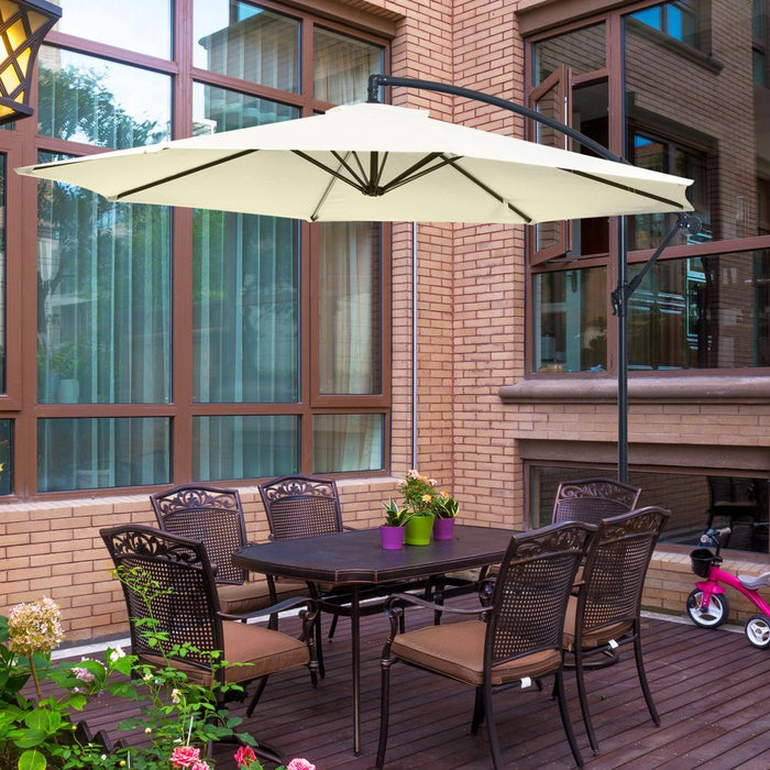 Stylish 3m Garden Parasol Sun Shade Hanging Rattan Set – High Quality, Perfect for Patio & Pool