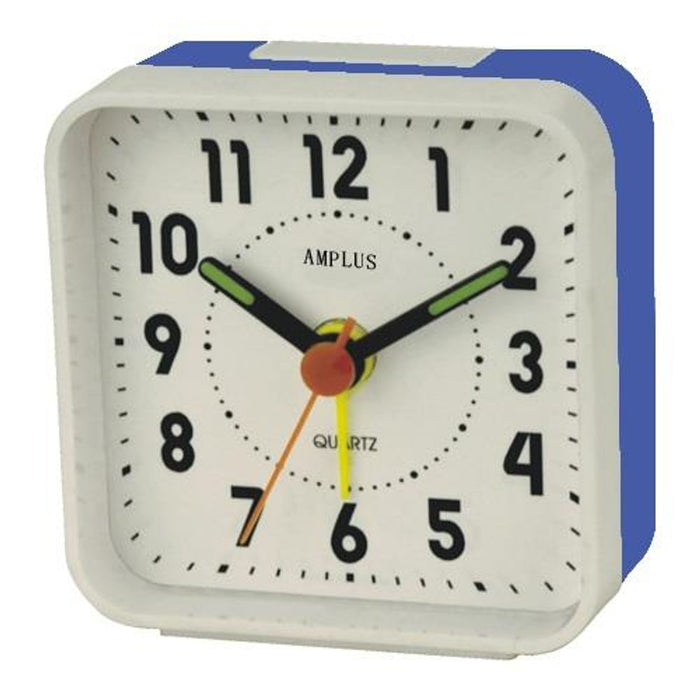 Premium White Travel Analogue Alarm Clock - Amplus PD818W
