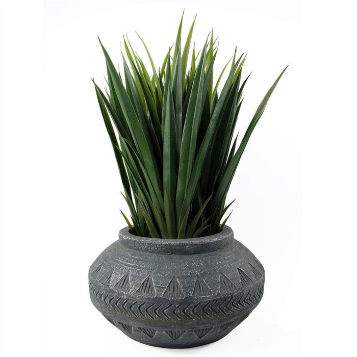 Large Grey Gliese Triangle Planter | 21cm x 40cm | High-Quality Fibreglass Composite | Indoor & Outdoor Use | Elegant & Rustic Design